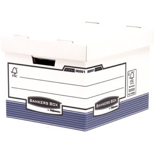 Fellowes Bankers Box Contenedor de Archivos - Montaje Automatico Fastfold - Carton Reciclado Certificacion FSC