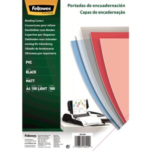 Fellowes Pack de 50 Portadas de Carton Simil Piel A4 - 750 gr - Color Rojo