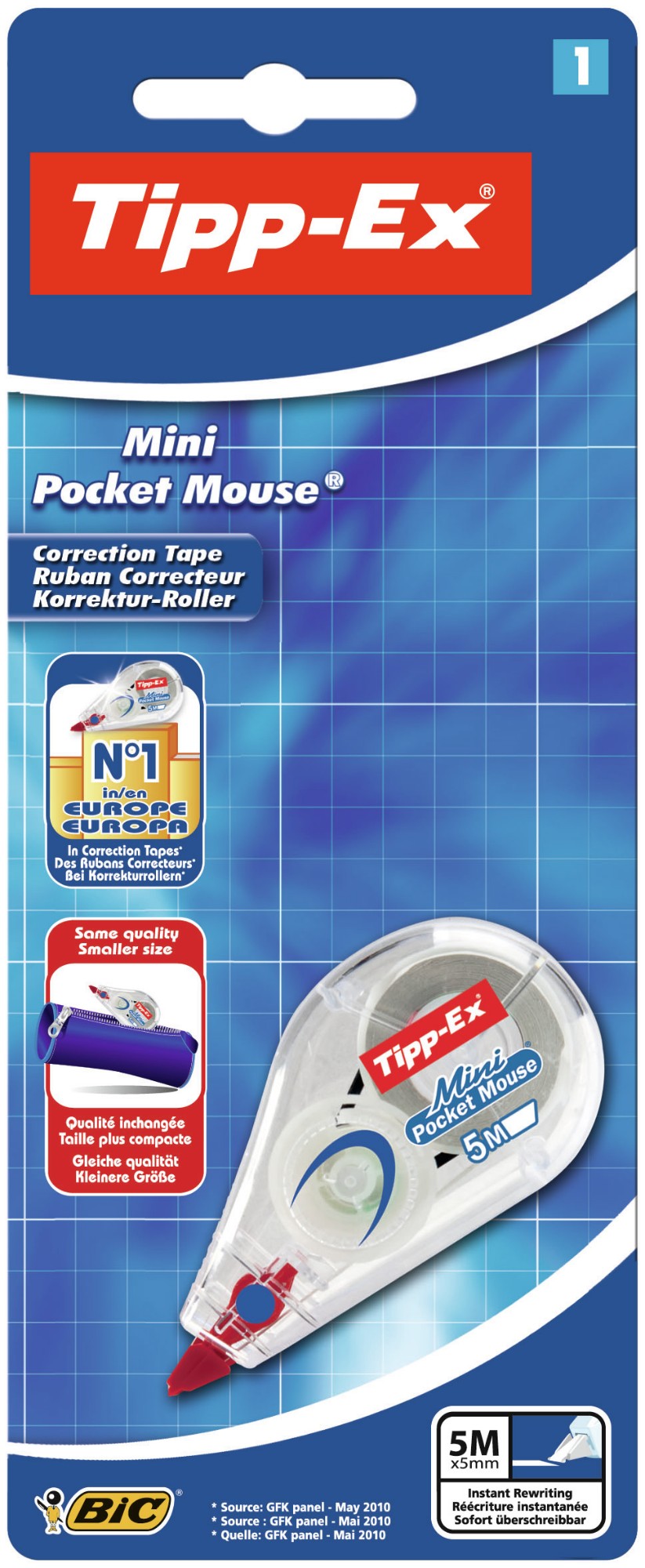 Corrector tipp-ex cinta tamaño mini pocket mouse. Medidas 4,2 mm x (18636)