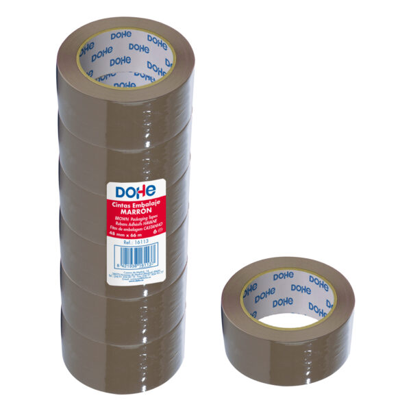 Dohe Pack de 6 Precintos de Polipropileno - Medidas 48mm x 66m - Color Marron