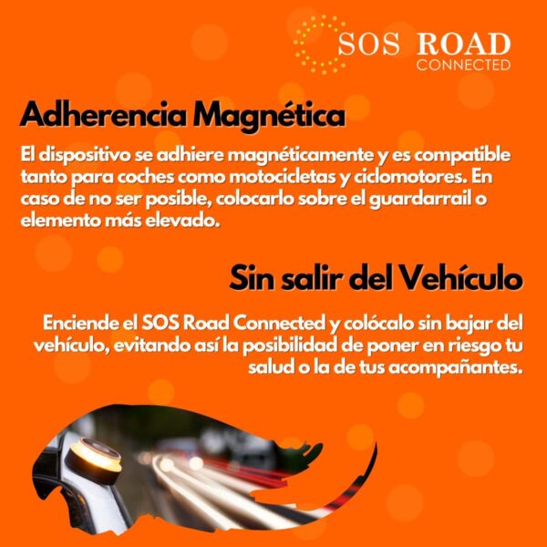 Sos Road Connected Baliza de Señalizacion de Emergencia en Carretera V16 - Homologada por la DGT - Señalizacion y Geoposicionamiento de Emergencia - Resistencia IP54 - Base Magnetica