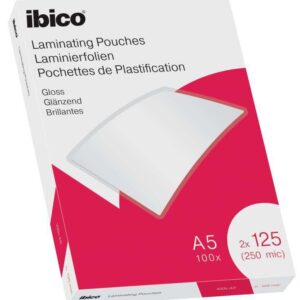 Ibico Caja de 100 Laminas de Plastificar Gloss A5 125 Micras