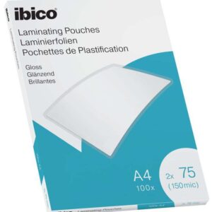 Ibico Caja de 100 Laminas de Plastificar Gloss A4 75 Micras