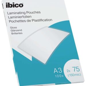 Ibico Caja de 100 Laminas de Plastificar Gloss A3 75 Micras